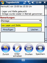 Eingabe Freitext Windows Mobile / CE Software von COSYS